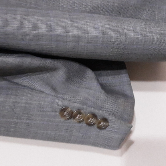 Ralph Lauren mens blazer suit plaid 100% wool Laine size 46L 2 buttons closure - Picture 4 of 8